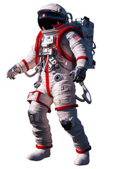 Astronaut with a space helmet and space suit, PNG image, isolated object