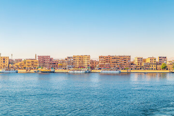 Obraz premium View of Esna from the Nile. Cruise on the Nile.