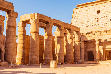Ancient Luxor Temple at sunset. Details.