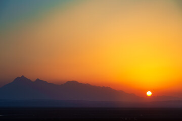Sunset in the desert, Egypt.