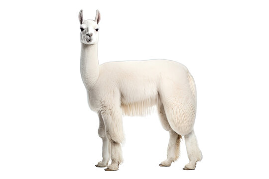 white ilama isolated on white