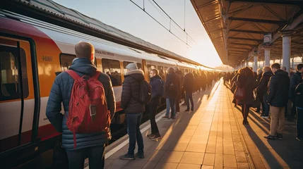 Selbstklebende Fototapeten 電車で通勤する人々 © maroke