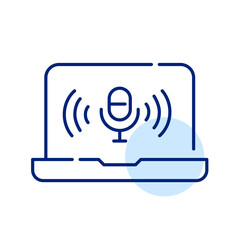 Personal AI assistant. Voice command on laptop. Pixel perfect, editable stroke icon