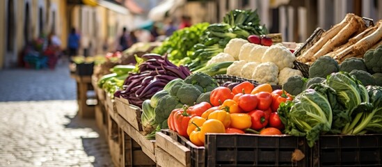 Portuguese market offers fresh produce. - obrazy, fototapety, plakaty
