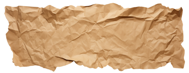 Piece of crumpled blank brown craft paper, cut out