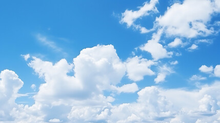 Naklejka na ściany i meble Background blue sky with light white clouds abstract