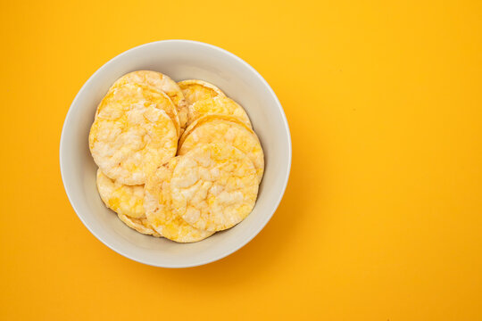 organic vegan glutten free small corn cakes in dish