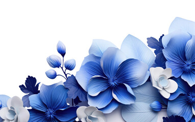 Blue Hues Artful Arrangement Inspiration Board on a White or Clear Surface PNG Transparent Background