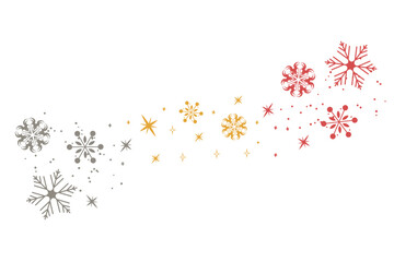 Snowflakes Christmas border in wave shape. Snowflakes with star border. Christmas decoration. merry Xmas snow flake header or banner, wallpaper or backdrop decor