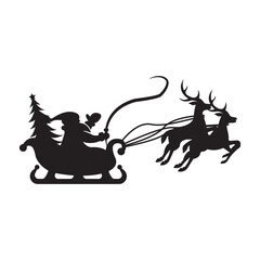 Santa's sleigh and Christmas reindeer