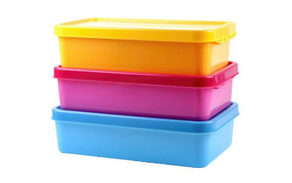 Brighten Space Colorful Plastic Box on a White or Clear Surface PNG Transparent Background