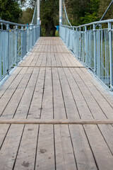 iron wooden bridge in a city park
