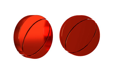 Red Beach ball icon isolated on transparent background.