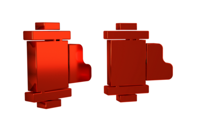 Red Camera vintage film roll cartridge icon isolated on transparent background. 35mm film canister. Filmstrip photographer equipment.