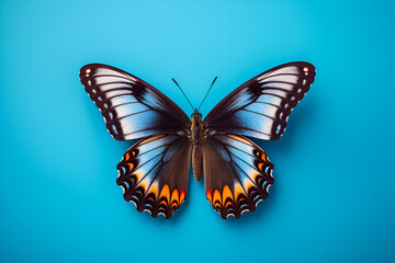 Obraz premium Polyphemus Moth on Blue