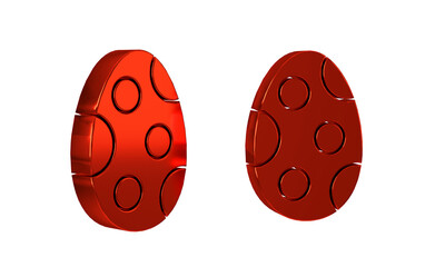 Red Easter egg icon isolated on transparent background. Happy Easter.