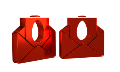 Red Greeting card with Happy Easter icon isolated on transparent background. Celebration poster template for invitation or greeting card.