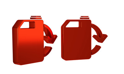 Red Eco fuel canister icon isolated on transparent background. Eco bio and barrel. Green environment and recycle.