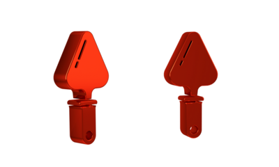 Red Trowel icon isolated on transparent background.