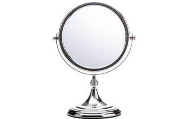 Elegance in Dual Sided Tabletop Mirror on a White or Clear Surface PNG Transparent Background