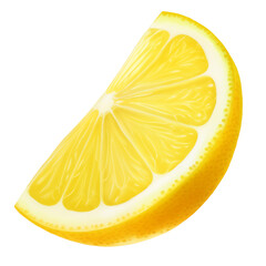 Ripe wedge of yellow lemon citrus fruit