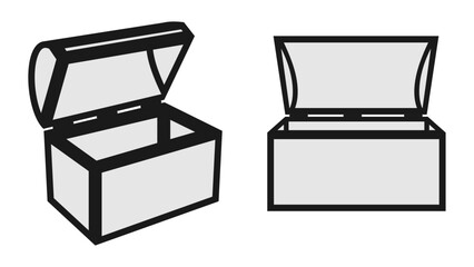 treasure box vector. flat design black color vector illustration isolated on white background.