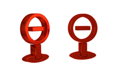 Red Stop sign icon isolated on transparent background. Traffic regulatory warning stop symbol.