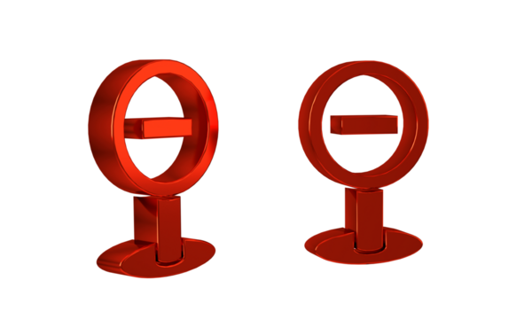 Red Stop sign icon isolated on transparent background. Traffic regulatory warning stop symbol.