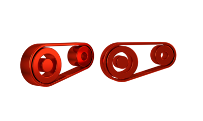 Red Timing belt kit icon isolated on transparent background.