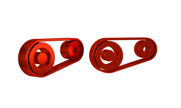 Red Timing belt kit icon isolated on transparent background.