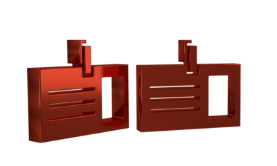 Red Identification badge icon isolated on transparent background. It can be used for presentation, identity of the company, advertising.