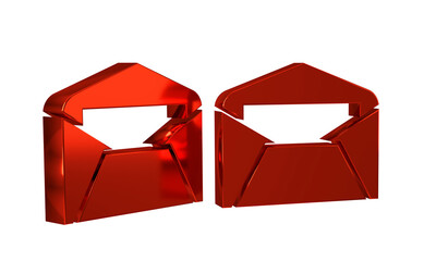 Red Envelope icon isolated on transparent background. Email message letter symbol.