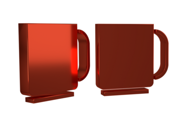 Red Coffee cup icon isolated on transparent background. Tea cup. Hot drink coffee.