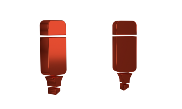 Red Marker pen icon isolated on transparent background.