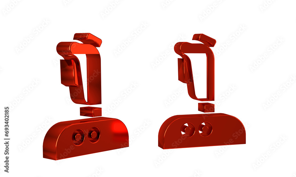 Poster red joystick for arcade machine icon isolated on transparent background. joystick gamepad.