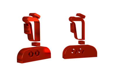 Red Joystick for arcade machine icon isolated on transparent background. Joystick gamepad.