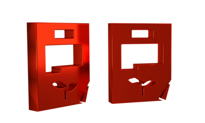 Red Leaf document icon isolated on transparent background. Nature file icon.