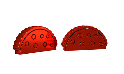 Red Taco with tortilla icon isolated on transparent background. Traditional mexican fast food menu.