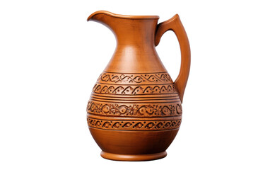 Classic Jug with Vintage Design on a White or Clear Surface PNG Transparent Background