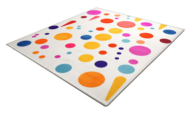 Rug with Playful Motifs Kid Friendly on a White or Clear Surface PNG Transparent Background
