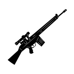 rifle silhouette on white background vector