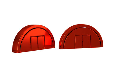 Red Warehouse icon isolated on transparent background.