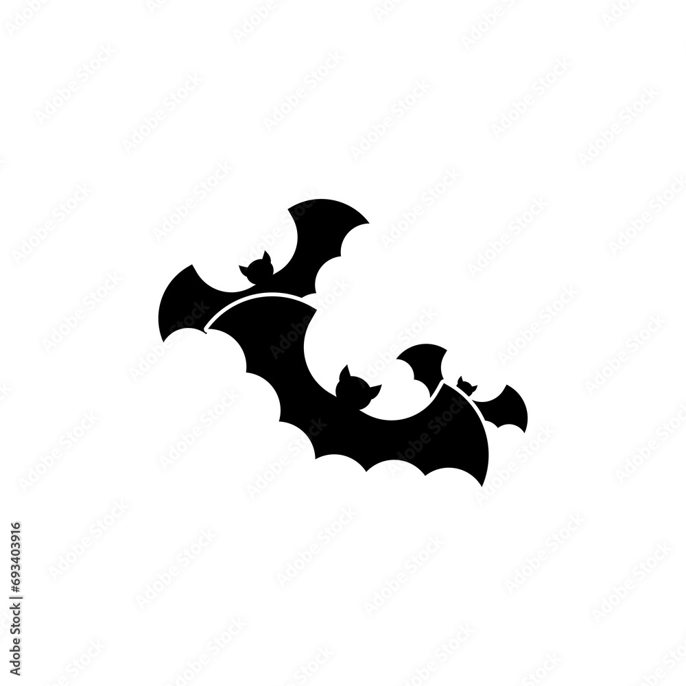 Canvas Prints flying bat icon isolated on transparent background