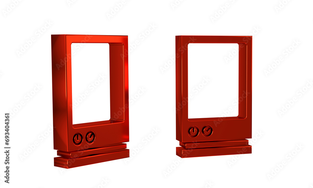 Poster red voice assistant icon isolated on transparent background. voice control user interface smart spea