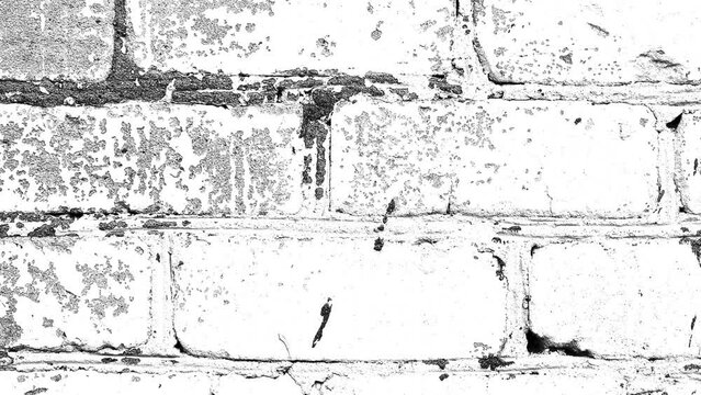 Looping dark grunge brick wall overlay low framerate animated texture stop motion style 4K
