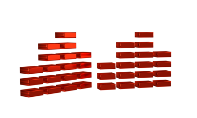 Red Music equalizer icon isolated on transparent background. Sound wave. Audio digital equalizer technology, console panel, pulse musical.