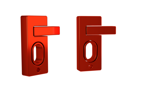 Red Fingerprint door lock icon isolated on transparent background. ID app icon. Identification sign. Touch id.