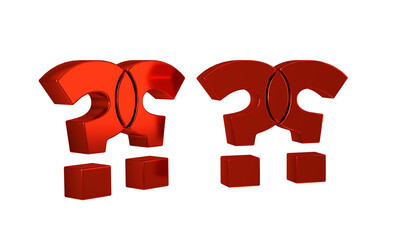 Red Question mark icon isolated on transparent background. FAQ sign. Copy files, chat speech bubble and chart.