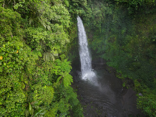 Aerial view of Nungnung waterfall in Bali, Indonesia