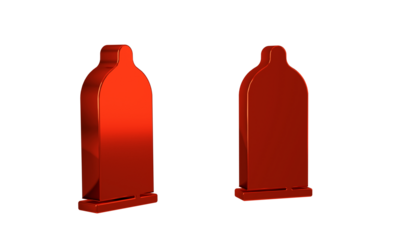 Red Condom safe sex icon isolated on transparent background. Safe love symbol. Contraceptive method for male.